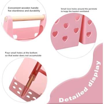 Anyoifax Portable Shower Caddy Plastic Shower Basket Organizer Divided Bathroom Caddy Storage Cleanning Caddy Tote with Handle for College, Dorm Room, Kitchen, Pink