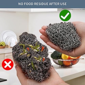 PIBC 316L Stainless Steel Chainmail Scrubber for Cast Iron Cooking