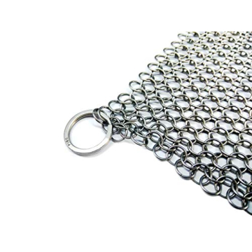 PIBC 316L Stainless Steel Chainmail Scrubber for Cast Iron Cooking