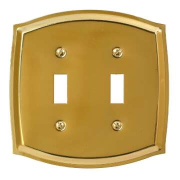Amerelle Sonoma Double Toggle Wallplate in Polished Brass