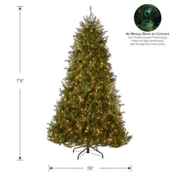 Dunhill Fir Pre-Lit Artificial Christmas Tree - 7.5 ft