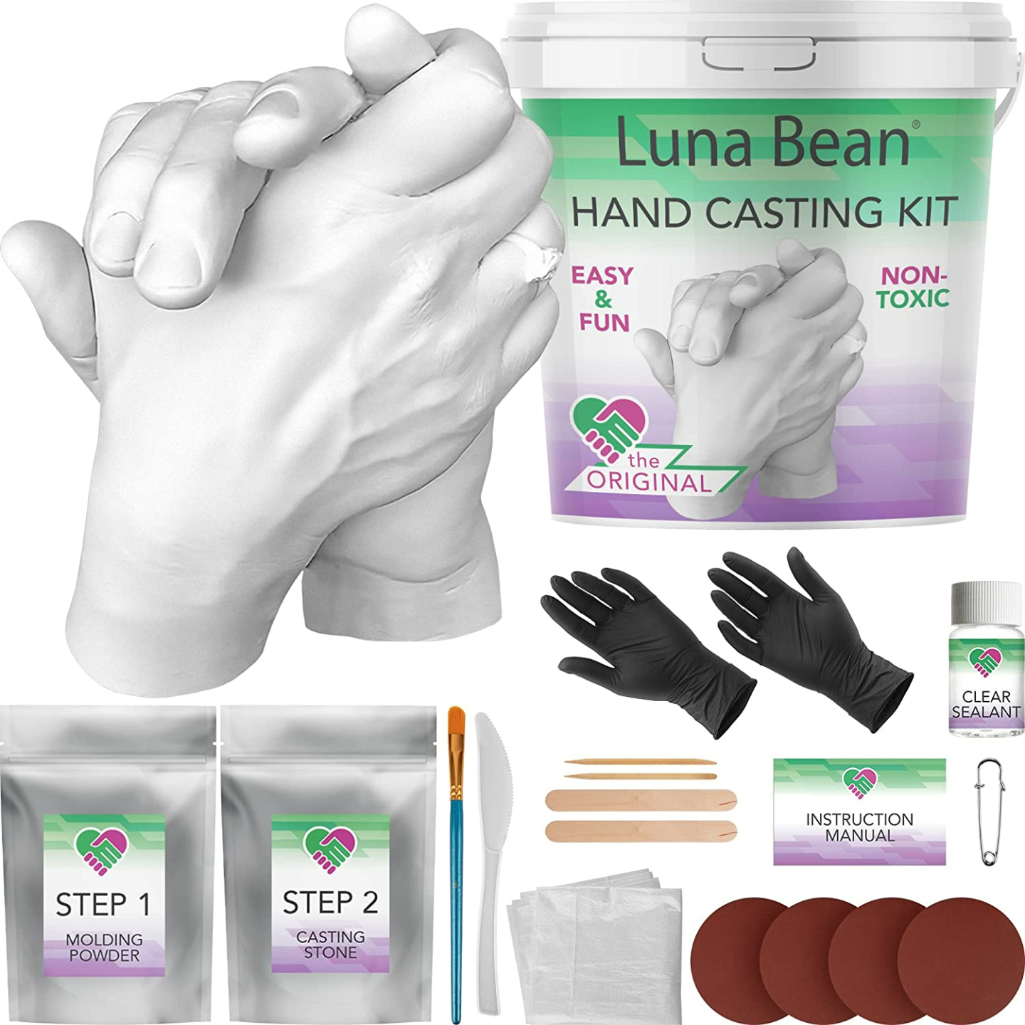 Luna Bean KEEPSAKE Plaster Kits for Hand Casting