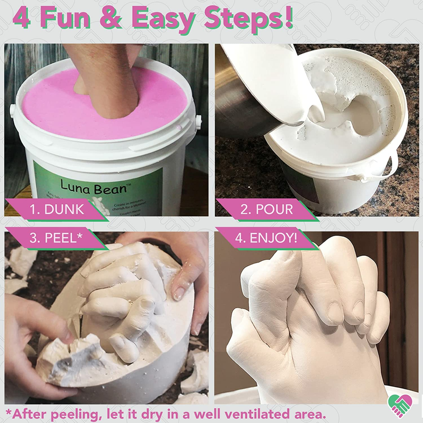 Luna Bean KEEPSAKE Plaster Kits for Hand Casting