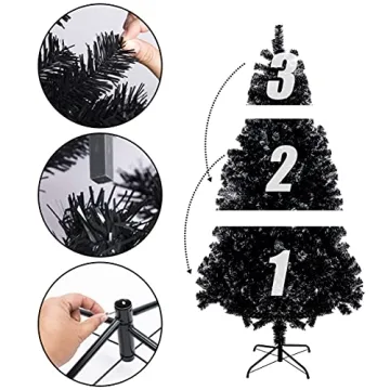 6FT 1,300 Tips Eco-Friendly Christmas Tree for Holiday Decor
