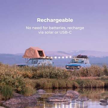 MPOWERD Luci Solar String Lights + Power Hub: White 44' Rechargeable via Solar or USB-C, Detachable 44 ft Cord, 140 Lumens LEDs, Lasts Up to 40 Hours, Waterproof, Camping, Pool/Patio, Travel