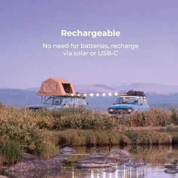 MPOWERD Luci Solar String Lights + Power Hub: White 44' Rechargeable via Solar or USB-C, Detachable 44 ft Cord, 140 Lumens LEDs, Lasts Up to 40 Hours, Waterproof, Camping, Pool/Patio, Travel