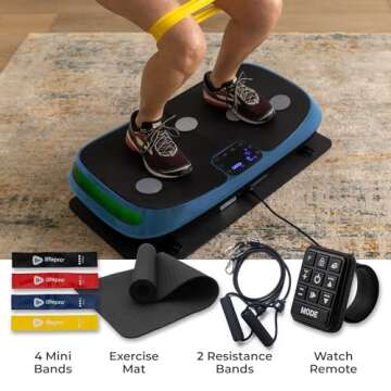 LifePro Rumblex 4D Vibration Plate Exercise Machine - Triple Motor Oscillation, Linear, Pulsation + 3D/4D Vibration Platform - Whole Body Viberation Machine for Home for Weightloss and Shaping