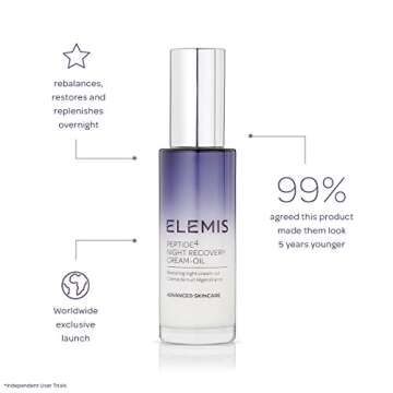 ELEMIS Peptide4 Night Recovery Cream-Oil | Ultra Moisturizing Milky Nighttime Treatment Deeply Hydrates, Restores, and Replenishes Skin | 30 mL