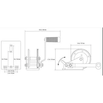 Camco Trailer Boat Winch | Features a 2-Way Ratchet & 20-Foot Strap with a 2,000lb Weight Capacity (50000)