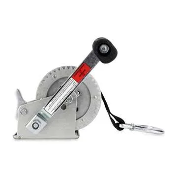 Camco Trailer Boat Winch | Features a 2-Way Ratchet & 20-Foot Strap with a 2,000lb Weight Capacity (50000)