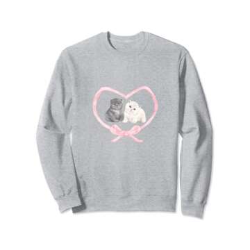 Charming Cat Bow Sweatshirt for Cat Enthusiasts and Style Lovers