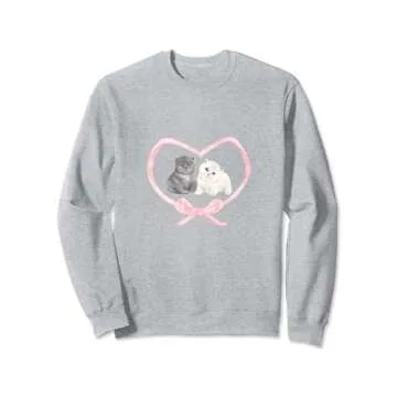 Charming Cat Bow Sweatshirt for Cat Enthusiasts and Style Lovers