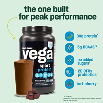 Vega Sport Chocolate Protein Powder 30g Plant-Based Keto-Friendly