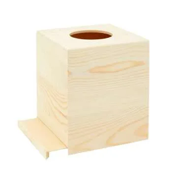 Juvale Unfinished Wood Tissue Box Cover for Arts and Crafts, Home Decor (5 x 5.5 in, 2 Pack)