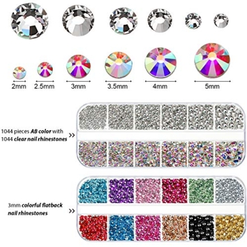 4488 Pieces Nail Art Rhinestones Kit for Creative Projects