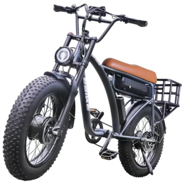 1CYCLE Electric Bike for Adults, 20" Fat Tire Electric Bikes, 2000W Dual Motor Ebike, Electric Mount...