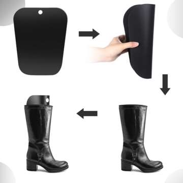 Coume 30 Pieces (15 Pairs) Boot Shapers Form Inserts Keeper Tall Boots Support Holders for Women Men(16 Inch,Black)
