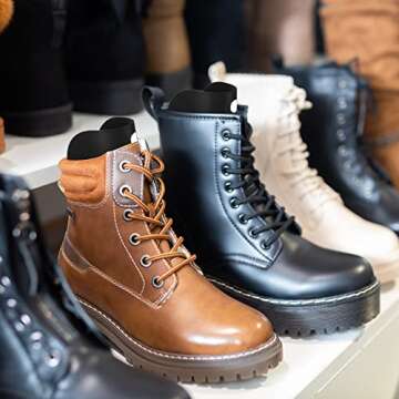 Coume 30 Pieces (15 Pairs) Boot Shapers Form Inserts Keeper Tall Boots Support Holders for Women Men(16 Inch,Black)