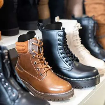 Coume 30 Pieces (15 Pairs) Boot Shapers Form Inserts Keeper Tall Boots Support Holders for Women Men(16 Inch,Black)