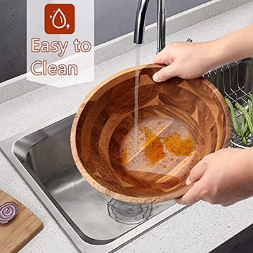 AIDEA Acacia Wood Serving Bowl for Fruits or Salads