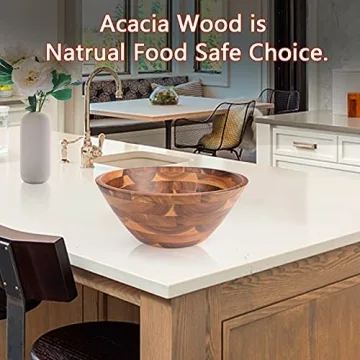 AIDEA Acacia Wood Serving Bowl for Fruits or Salads