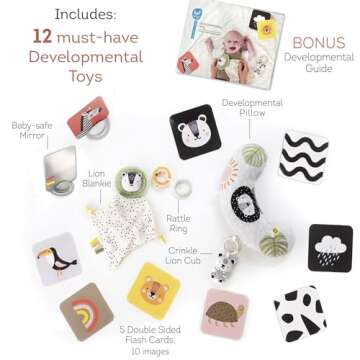 Taf Toys Newborn Developmental Toy Kit, Perfect for Boys and Girls, Includes 12 Essential Baby Boy a...