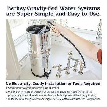 Big Berkey Water Filter System 2.25 Gallon with Fluoride Elements