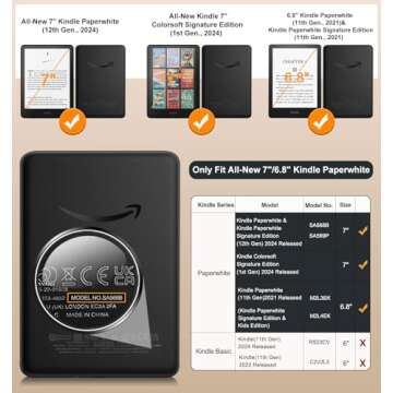 MoKo Case for 7"/6.8" Kindle Paperwhite(12th/11th Generation-2024/2021) and Kindle Colorsoft Signatu...