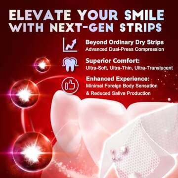 Teeth Whitening Strips for Tooth White: Professional Dentist Formulated Teeth Whitener Enamel-Safe N...