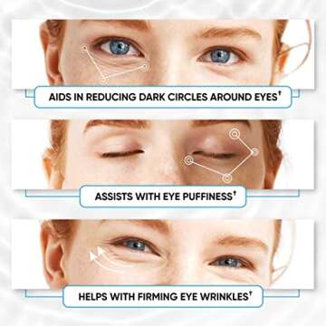 Under Eye Patches for Puffy Eyes, Dark Circles, Dull Skin - Natural Moisturizing Support - Help with Wrinkles and Fine Lines - Under Eye Mask with Hyaluronic Acid, Collagen, Caffeine - 30 Pairs