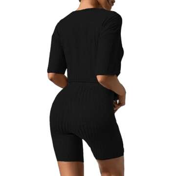 Ekouaer Pajamas 2 Piece Lounge Sets - Stylish Ribbed Sleepwear and Activewear