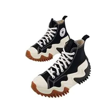 Converse Run Star Shoes Motion Canvas Platform Fashion Sneakers Runners (4.5 Mens / 6 Womens, Black/WHITEG/UMHONEY, Numeric_4_Point_5)