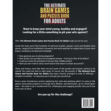 The Ultimate Brain Games And Puzzles Book For Adults: Tricky But Fun Brain Teasers, Trivia Challenge...