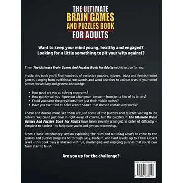 The Ultimate Brain Games And Puzzles Book For Adults: Tricky But Fun Brain Teasers, Trivia Challenge...