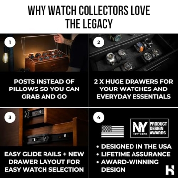 Holme & Hadfield Premium 17-Slot Wooden Watch Display Case