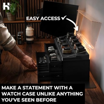 Holme & Hadfield Premium 17-Slot Wooden Watch Display Case