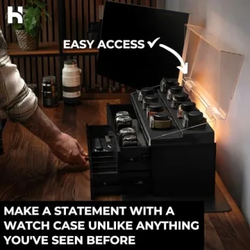 Holme & Hadfield Premium 17-Slot Wooden Watch Display Case