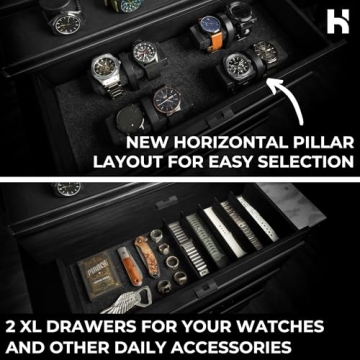 Holme & Hadfield Premium 17-Slot Wooden Watch Display Case