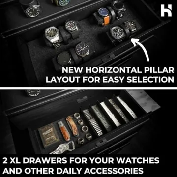 Holme & Hadfield Premium 17-Slot Wooden Watch Display Case