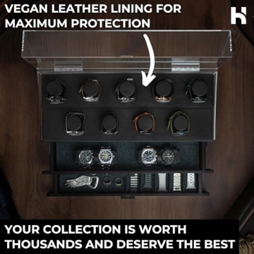 Holme & Hadfield Premium 17-Slot Wooden Watch Display Case