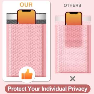 Famagic Bubble Mailers 8.5x12 Inch 25pc Light Pink Shipping Bags, Chic Packaging Bags For Small Business, Colored Padded Mailing Envelopes, Opaque Matte Self Seal Bubble Poly Mailers Bulk #2