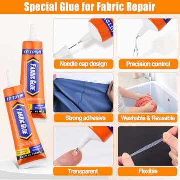 FITTDYHE Fabric Glue Permanent for All Fabric Types