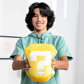 Club Mocchi- Mocchi- Nintendo Super Mario Plush - Question Mark Plushie - Collectible Squishy Plushies - 15 Inch
