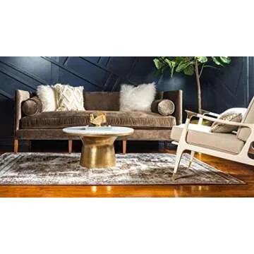 Unique Loom Sofia Collection Area Rug - Salle Garnier (7' 1" x 10' Rectangle, Light Brown/ Brown)