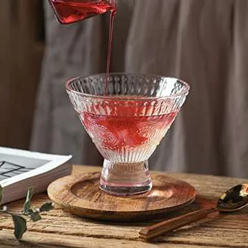 Kingrol 6 Pack Stemless Martini Glasses - Elegant Set for Every Occasion