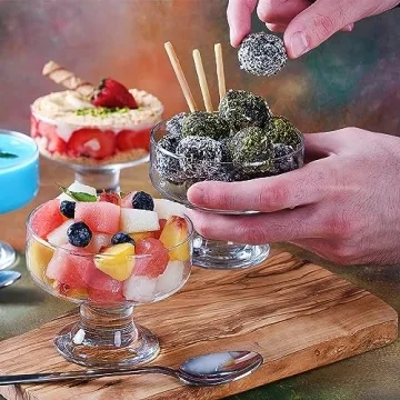 Buy Crystalia Glass Ice Cream Bowl Set - Elegant Dessert Cups