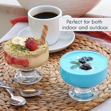 Buy Crystalia Glass Ice Cream Bowl Set - Elegant Dessert Cups