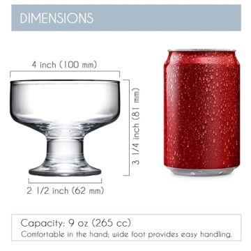 Buy Crystalia Glass Ice Cream Bowl Set - Elegant Dessert Cups