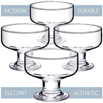 Buy Crystalia Glass Ice Cream Bowl Set - Elegant Dessert Cups