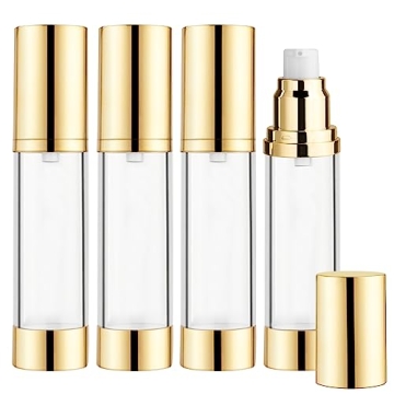 BOSMIOW 4Pcs 50ml/1.7oz Long Airless Lotion Pump - Travel Size Makeup Containers